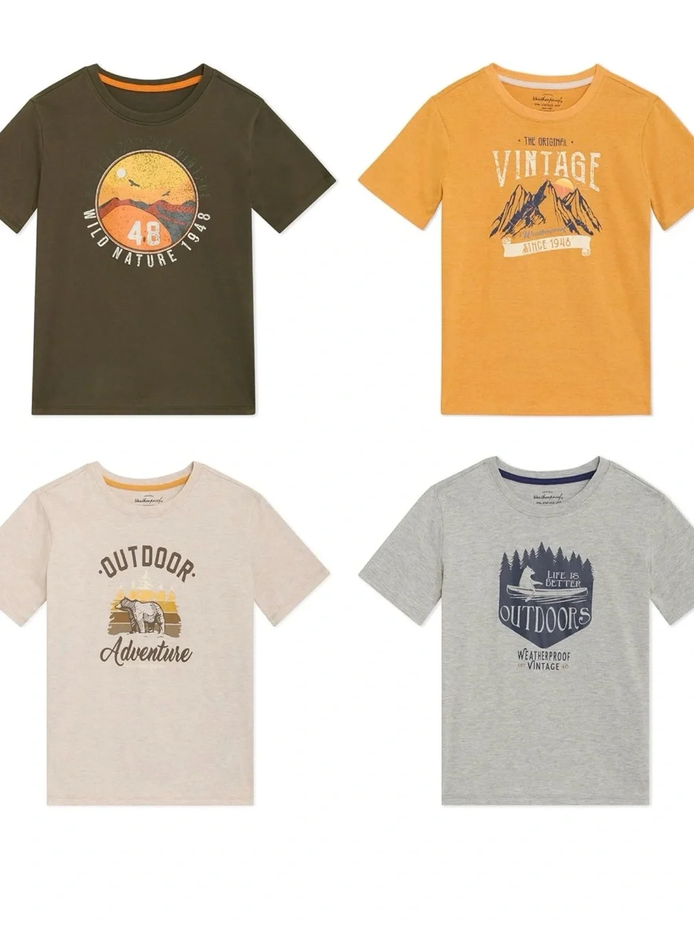 Boys Short Sleeve Outdoor Graphic Tee - Olive Green